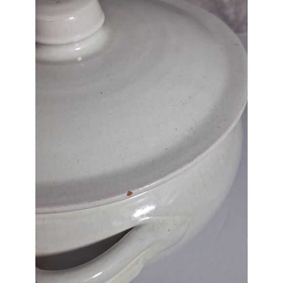 Terrecotte Lotti Handmade In Italy Terracotta Serving Bowl with Lid White EUC - Picture 7 of 10